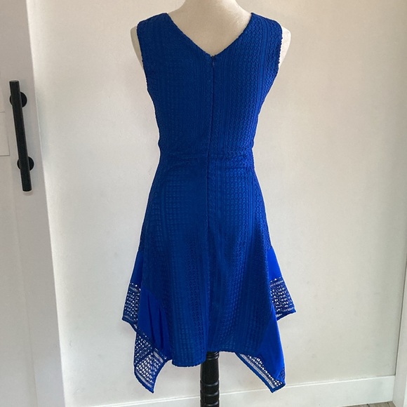V Neck Blue Dress, Like New, Size 2 - Picture 5 of 9